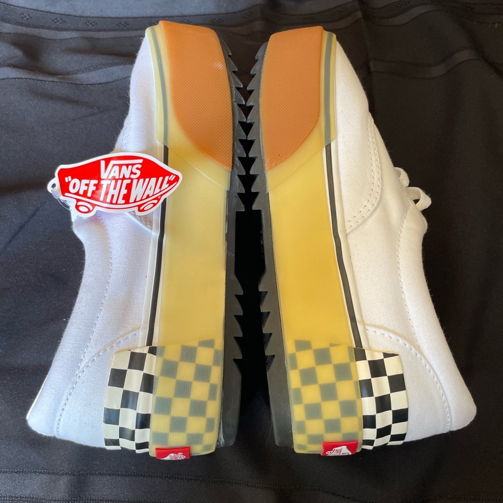Vans Era White checkered Stacked Sneakers with Checkerboard platform